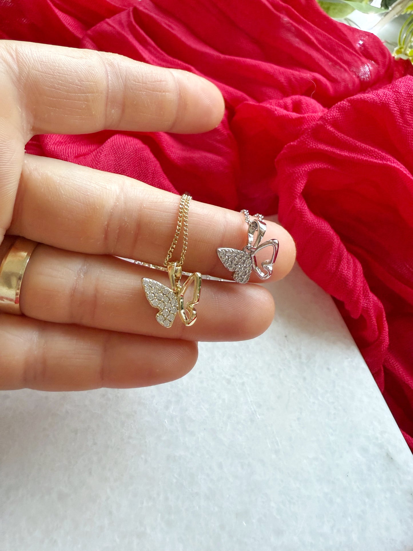 Lichtflügel Halskette Silber&Gold