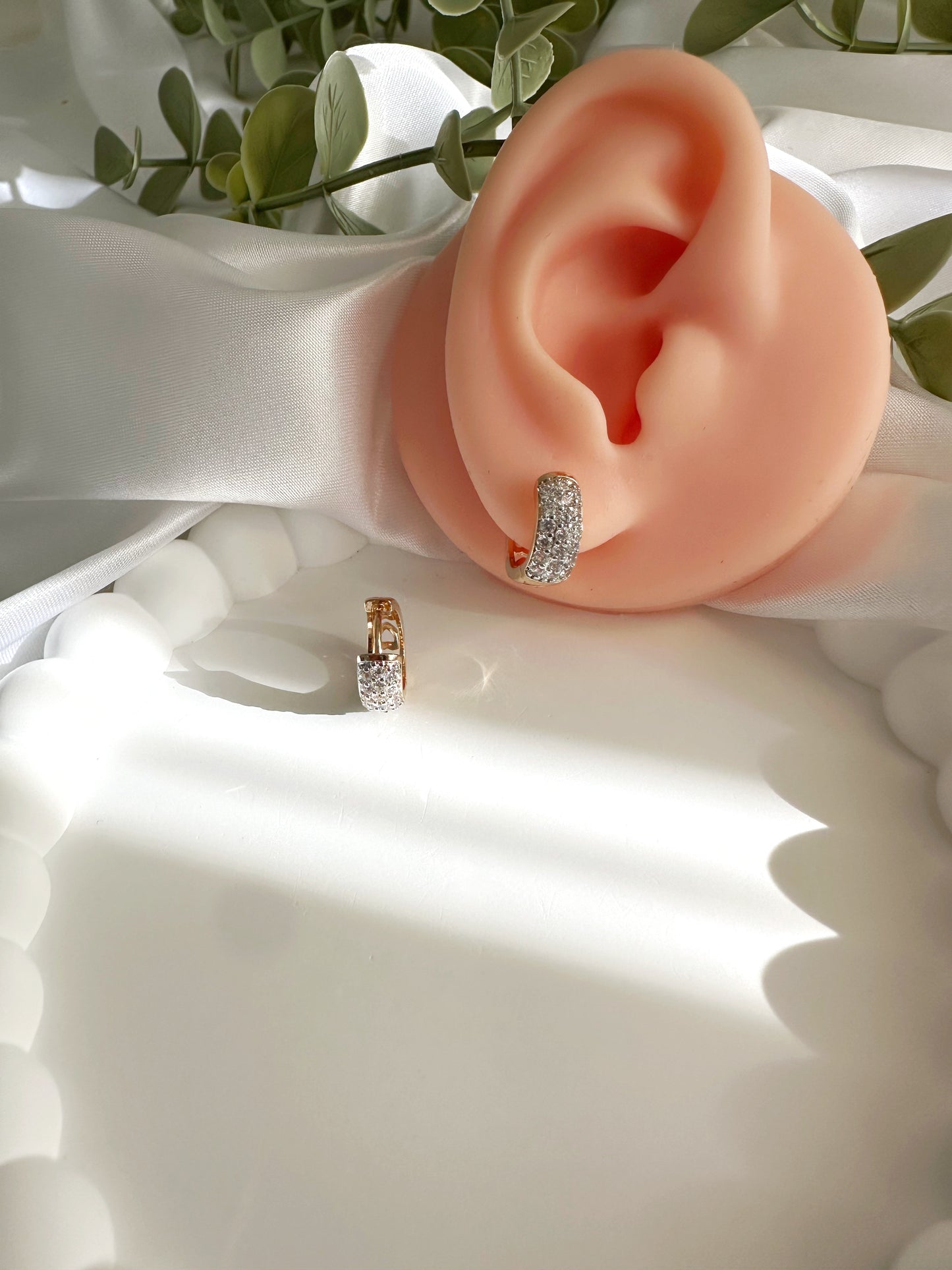 Rose Ohrring 14 K vergoldet