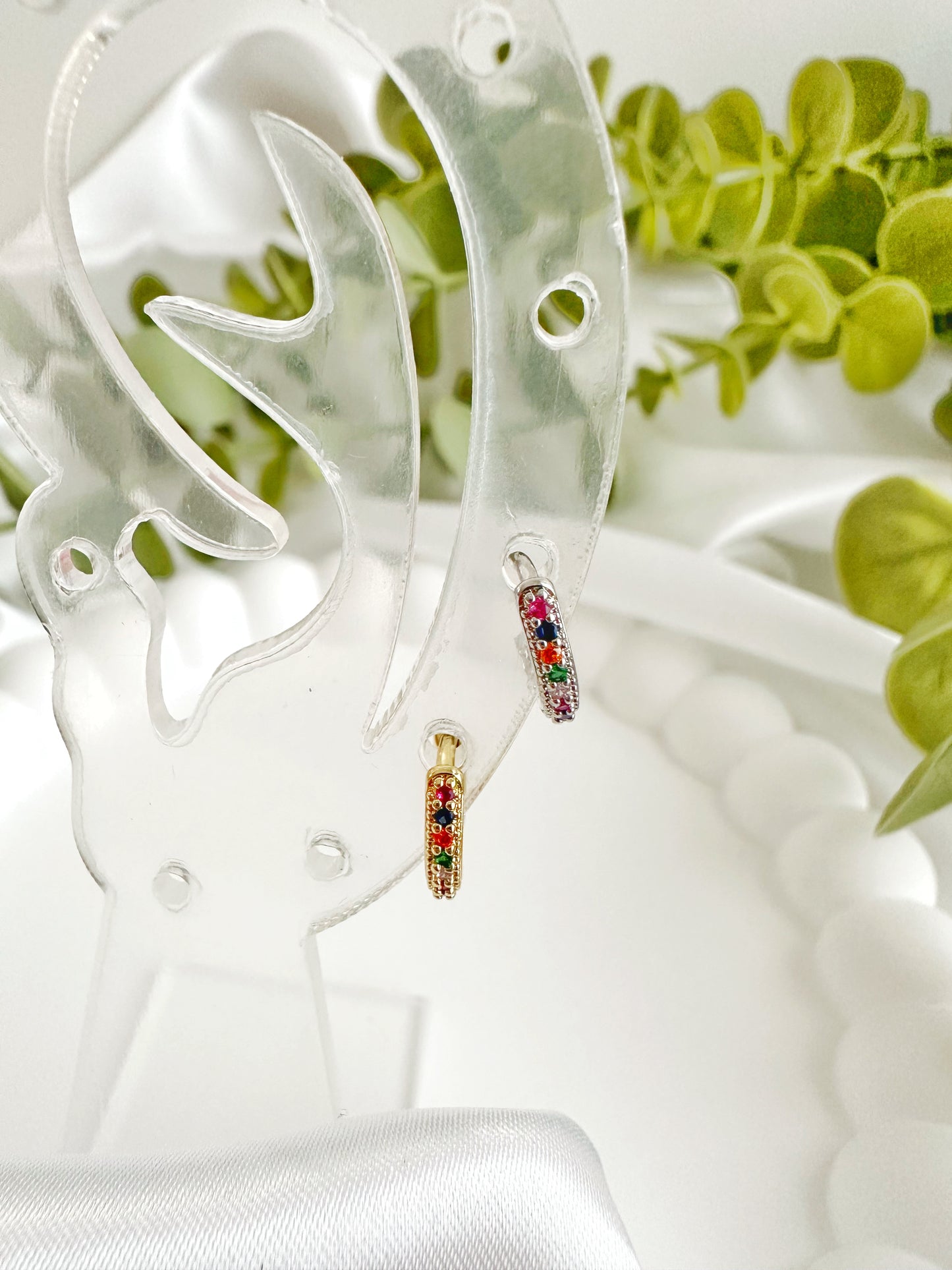 Regenbogen Piercing Gold&Silber