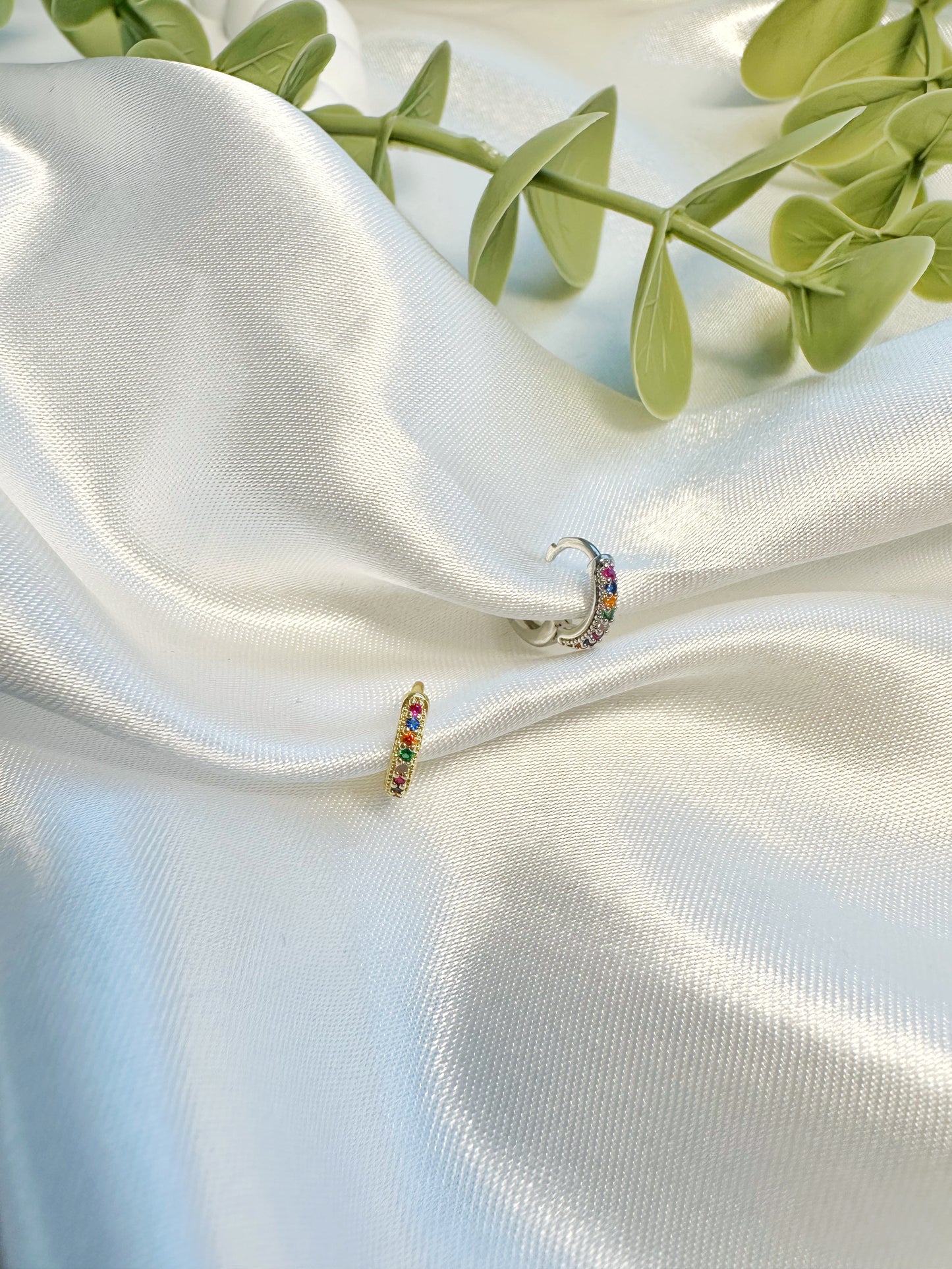 Regenbogen Piercing Gold&Silber