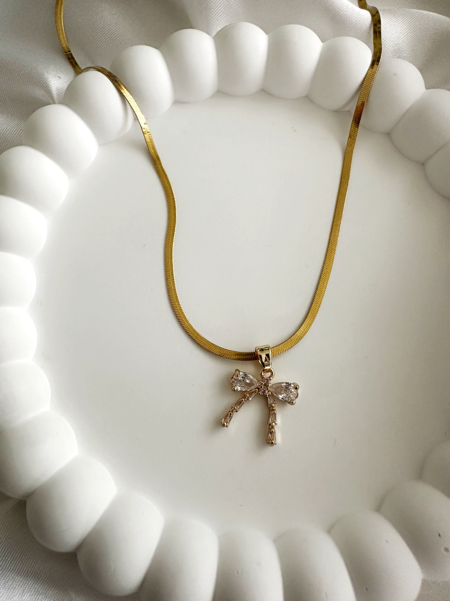 Schleife Halskette 14 K