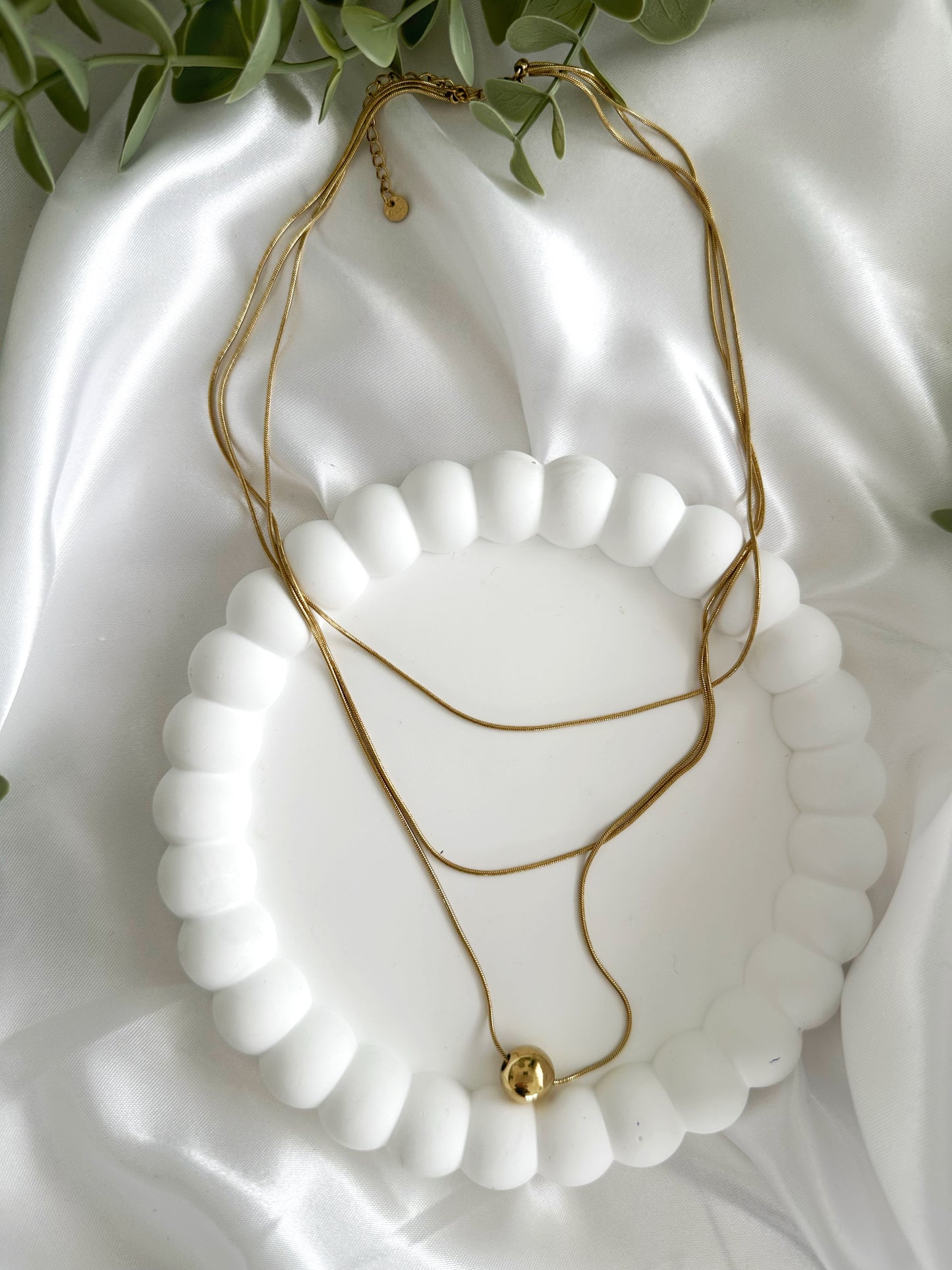 3er Elegant Halskette 14 K