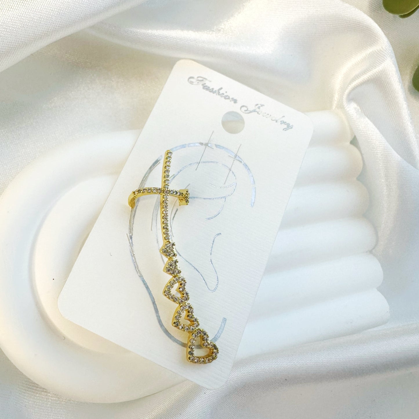 Herz Reihe Ohrring/Earcuff