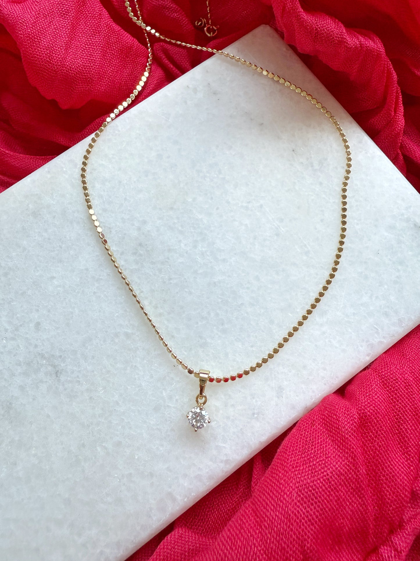 Glitzerstein Halskette