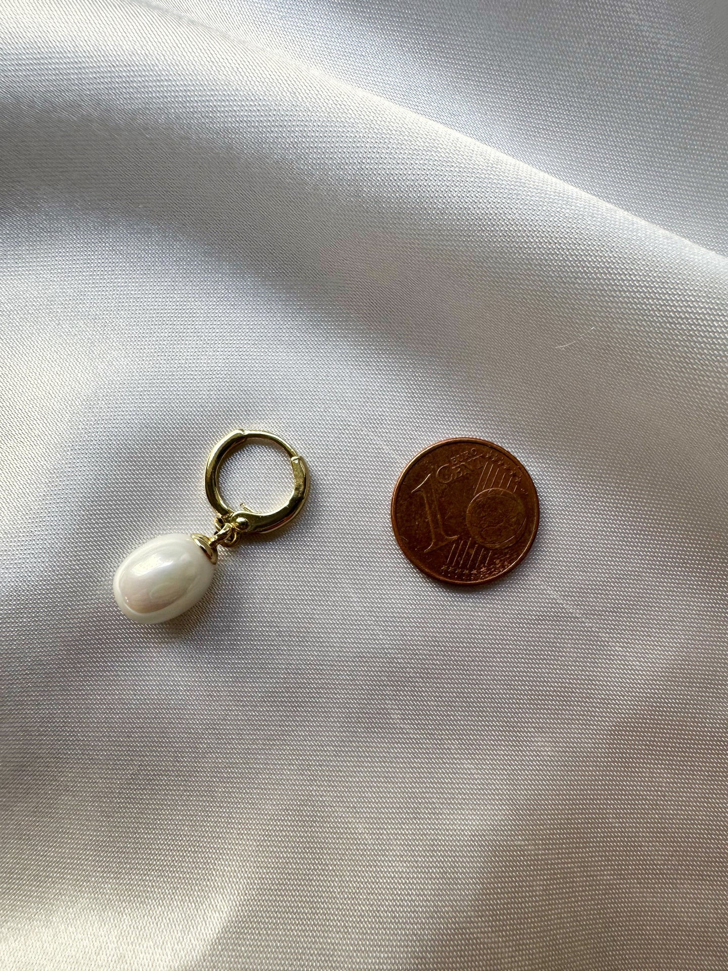 Elegant Perle Ohrring 14 K vergoldet