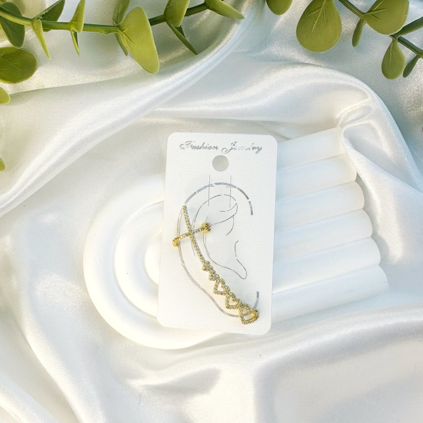 Herz Reihe Ohrring/Earcuff