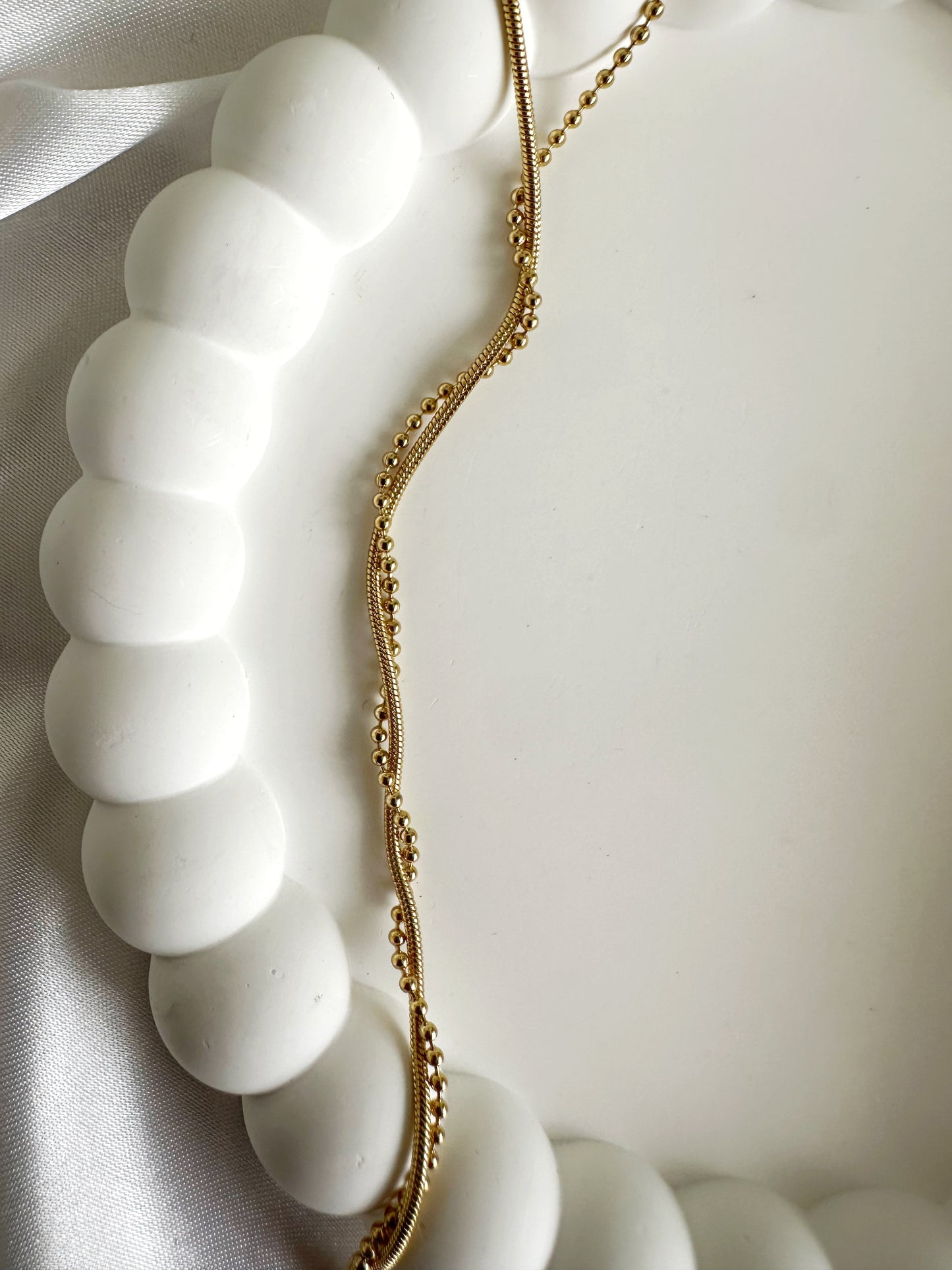 2er Lichtlinie Halskette 14 K