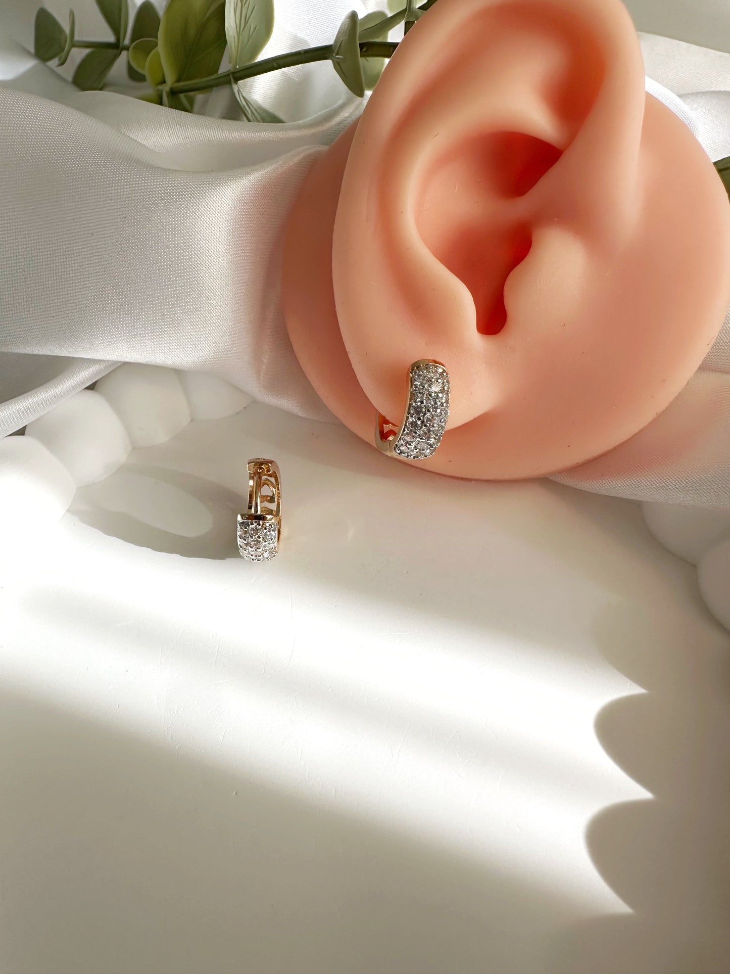 Rose Ohrring 14 K vergoldet