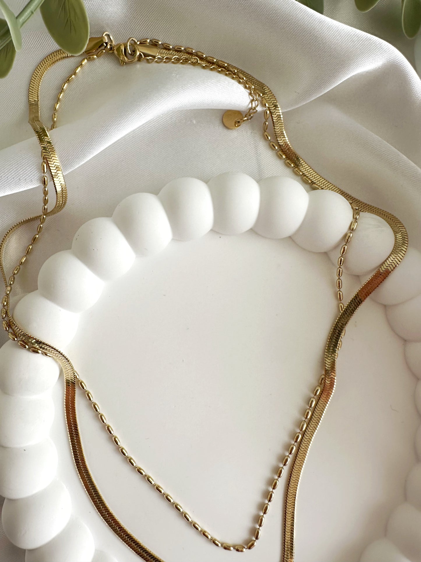 2er Snake Halskette 14 K