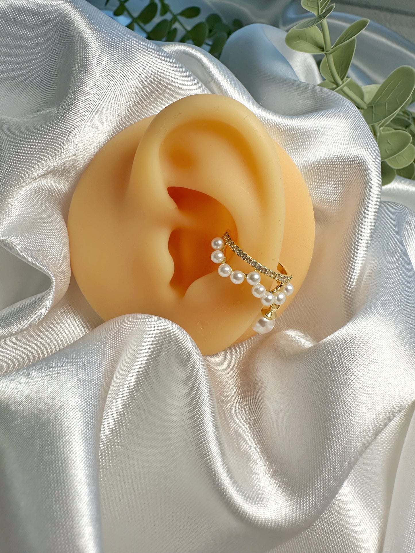 Perle mit Stein Earcuff