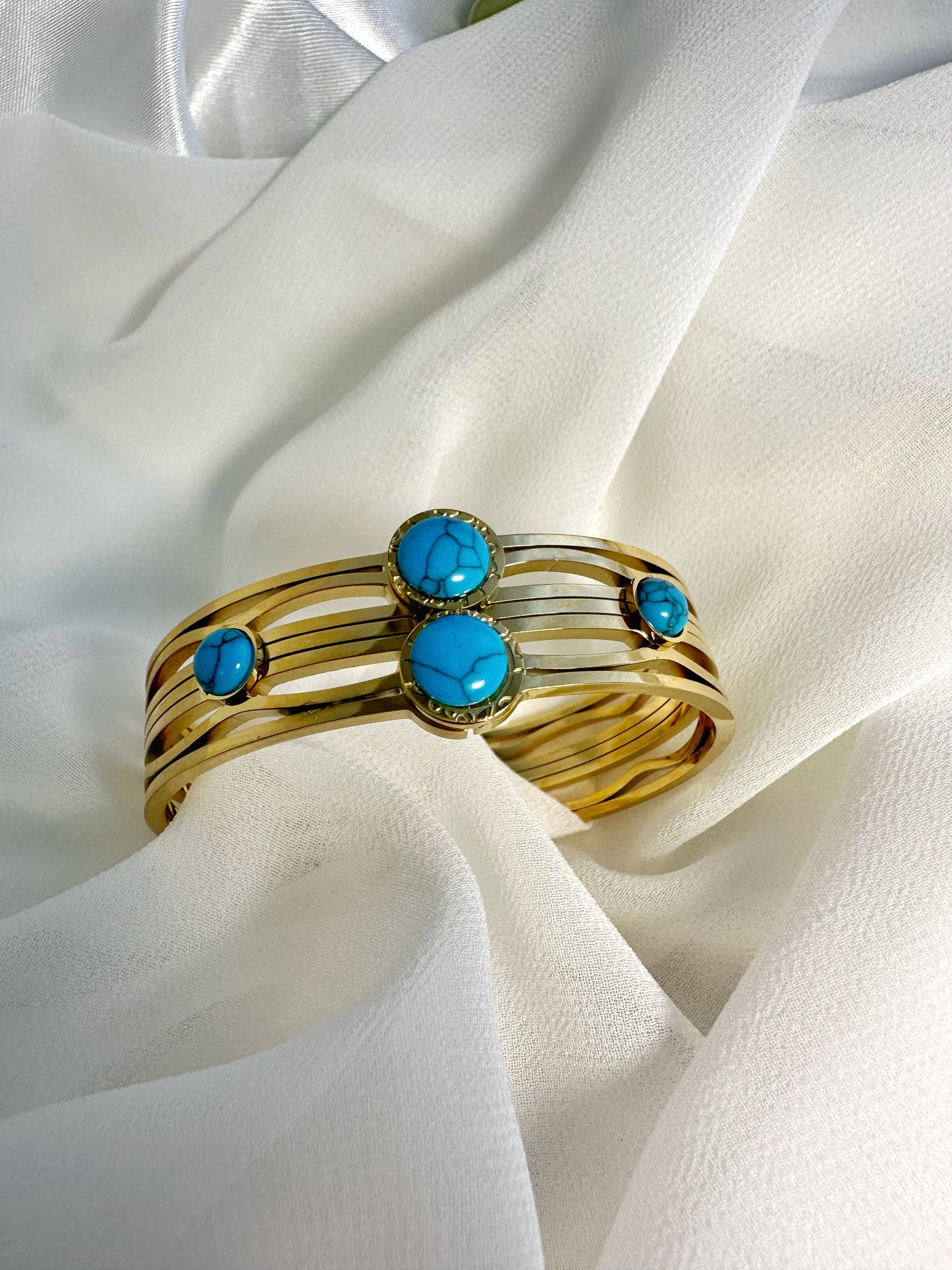 Blau Perlen Armreif