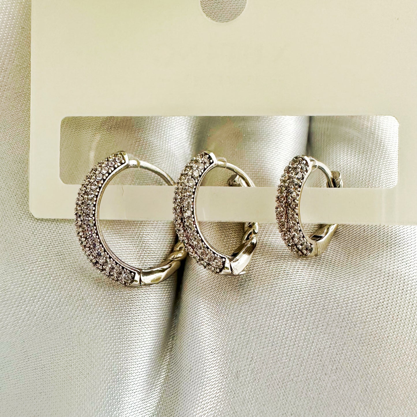 Runde Steinohrring Silber