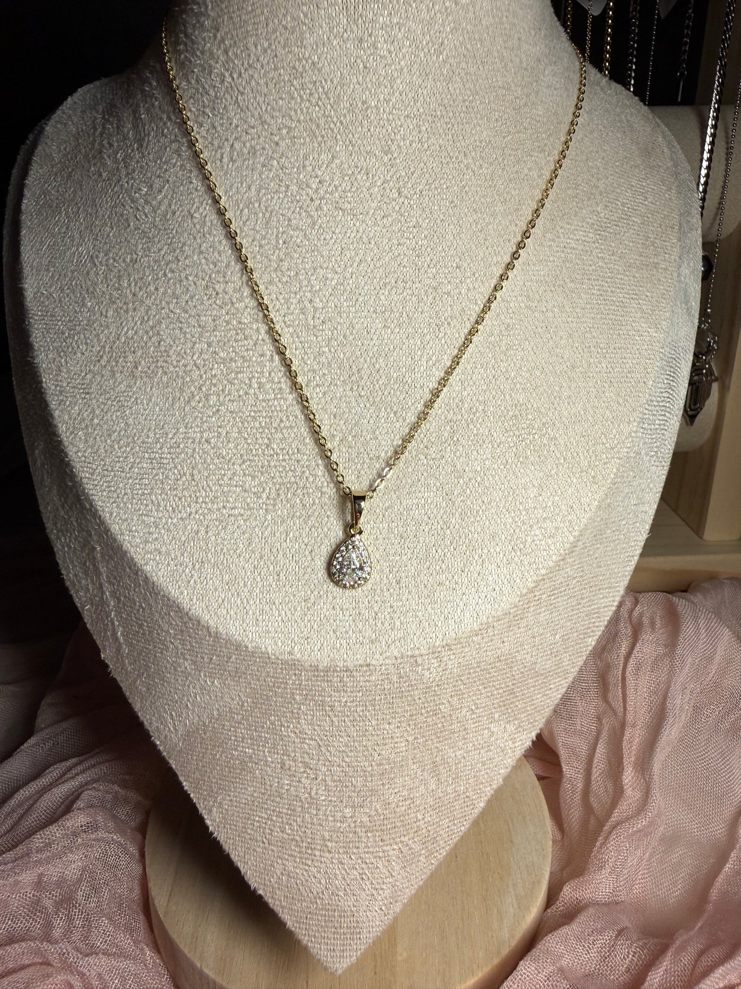 Damla Halskette Silber &Gold