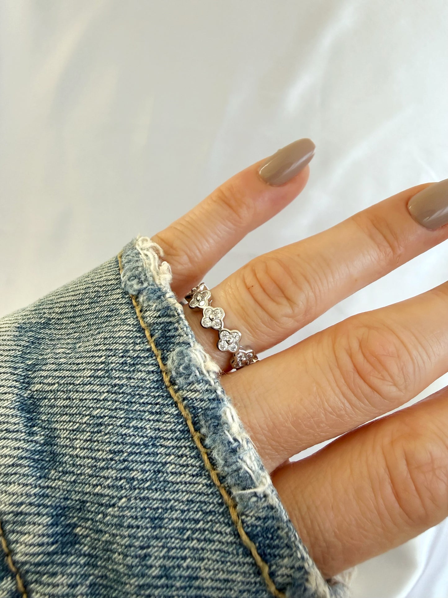 Clover Ring Silber&Gold