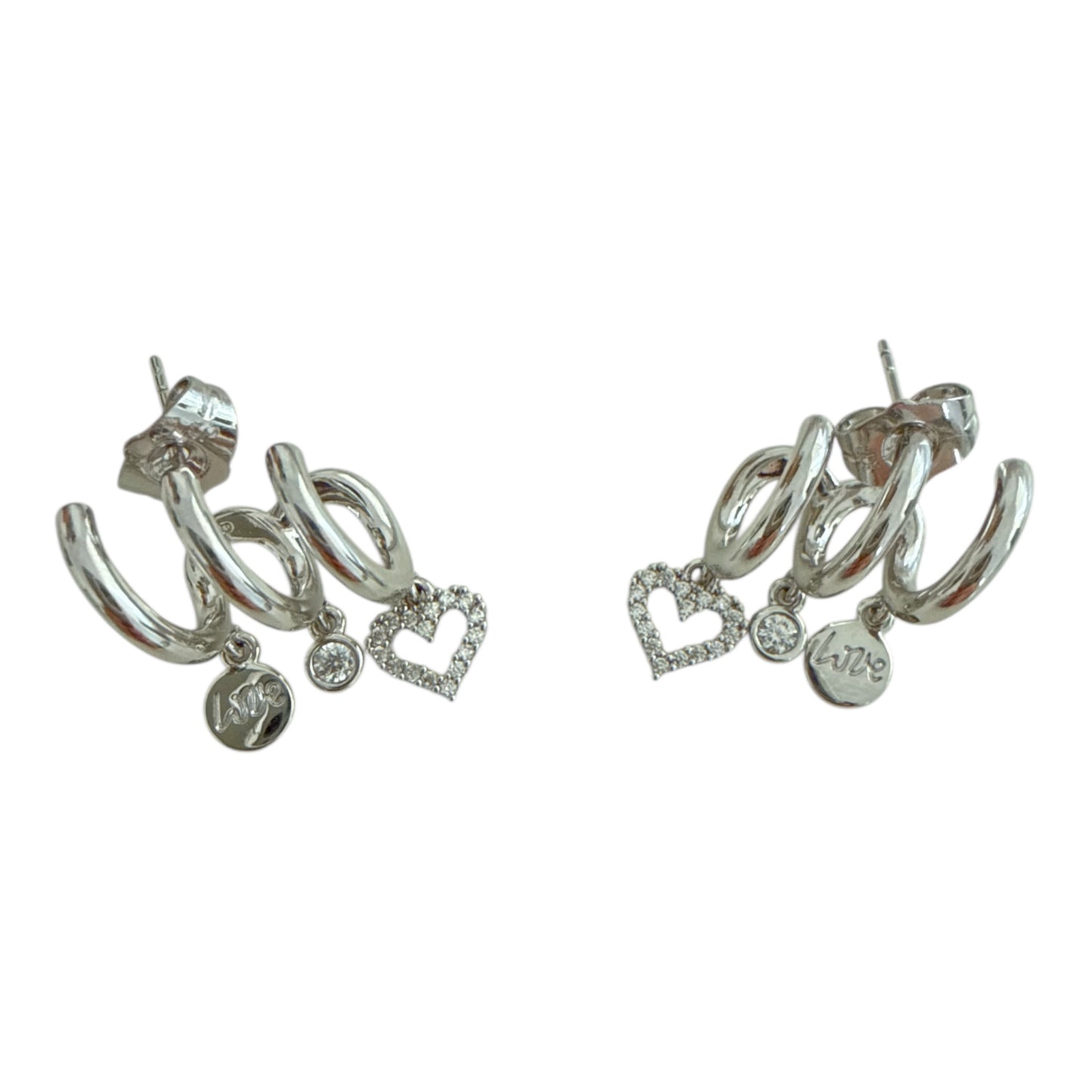 3 in 1 Love Gold&Silber Ohrring