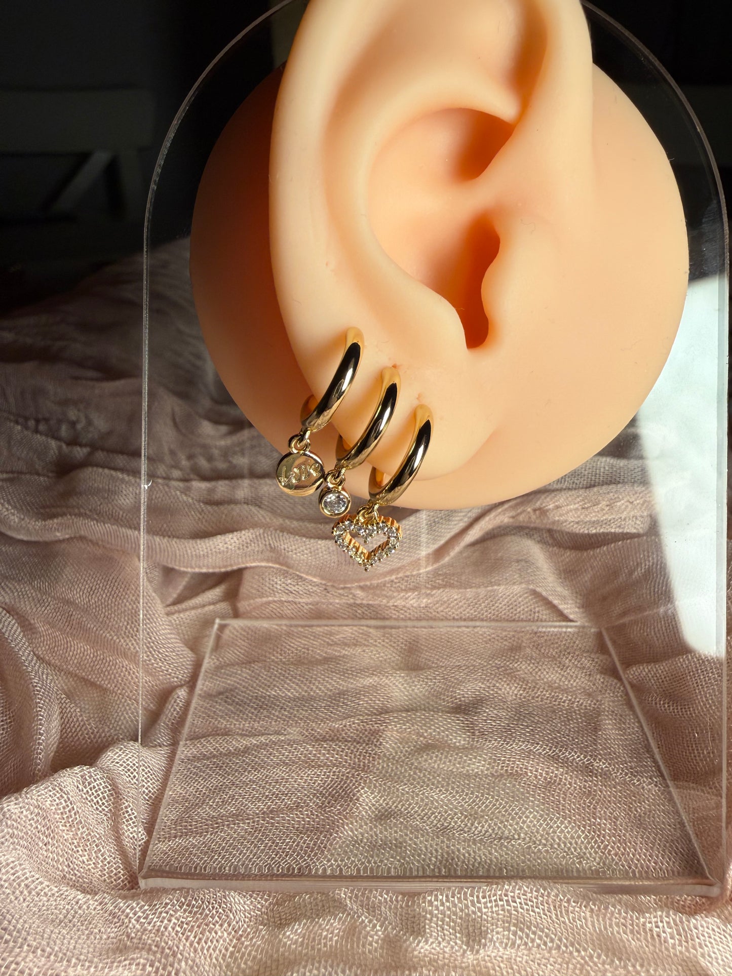 3 in 1 Love Gold&Silber Ohrring