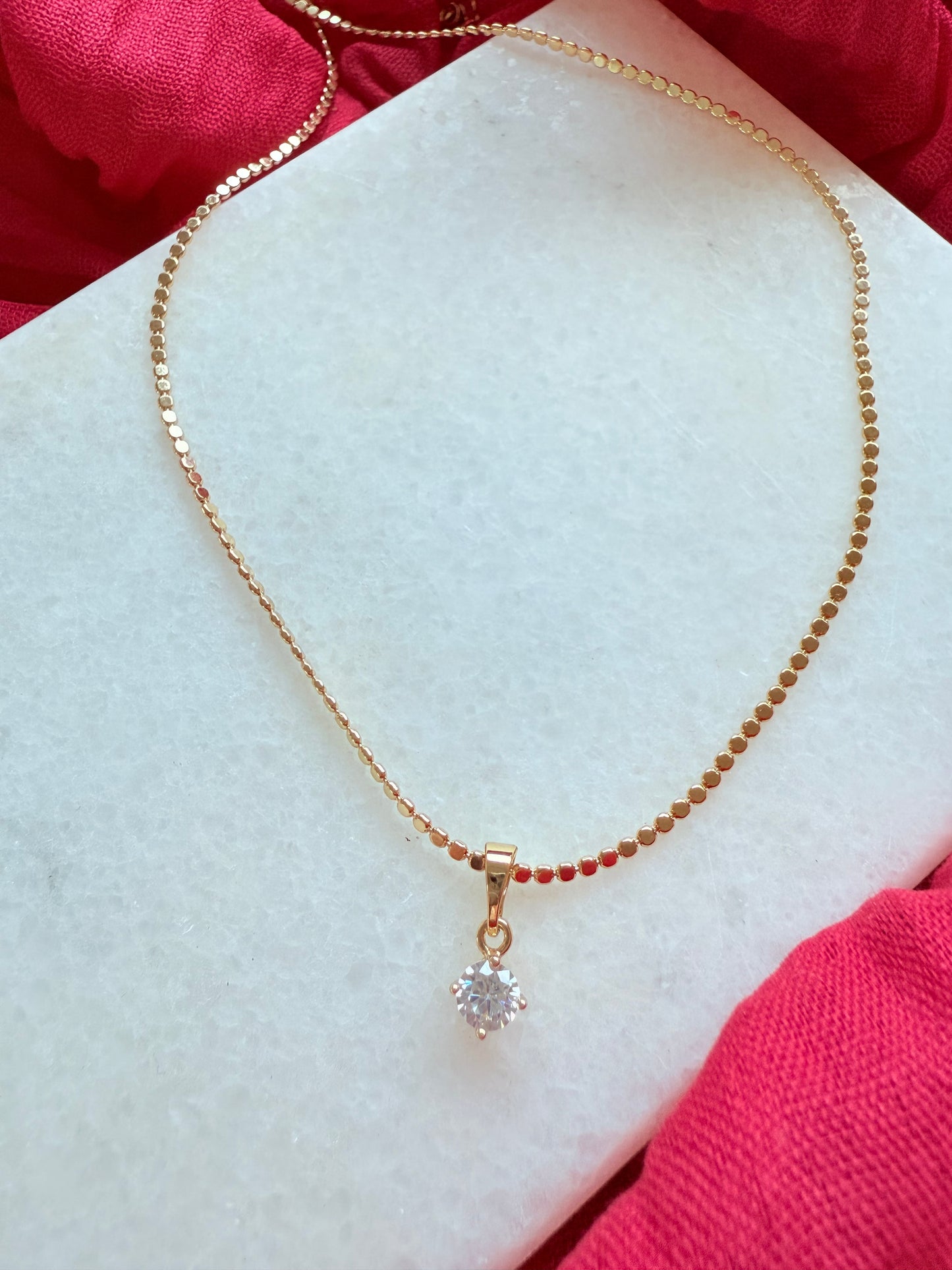 Glitzerstein Halskette