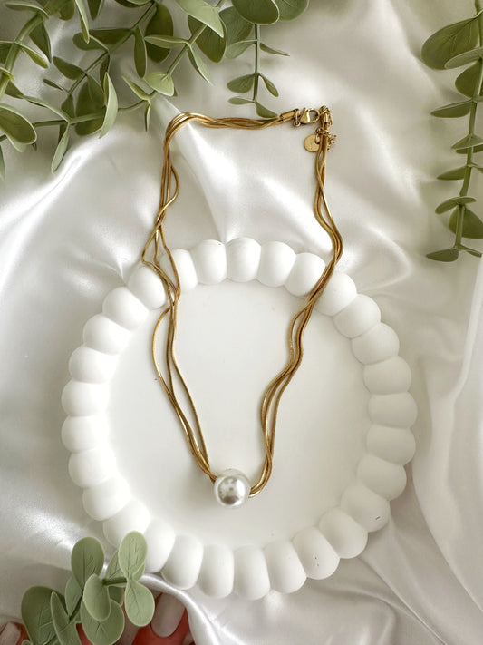 Elegant Perle Halskette 14 K
