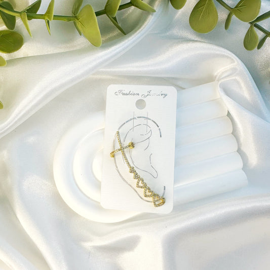 Herz Reihe Ohrring/Earcuff