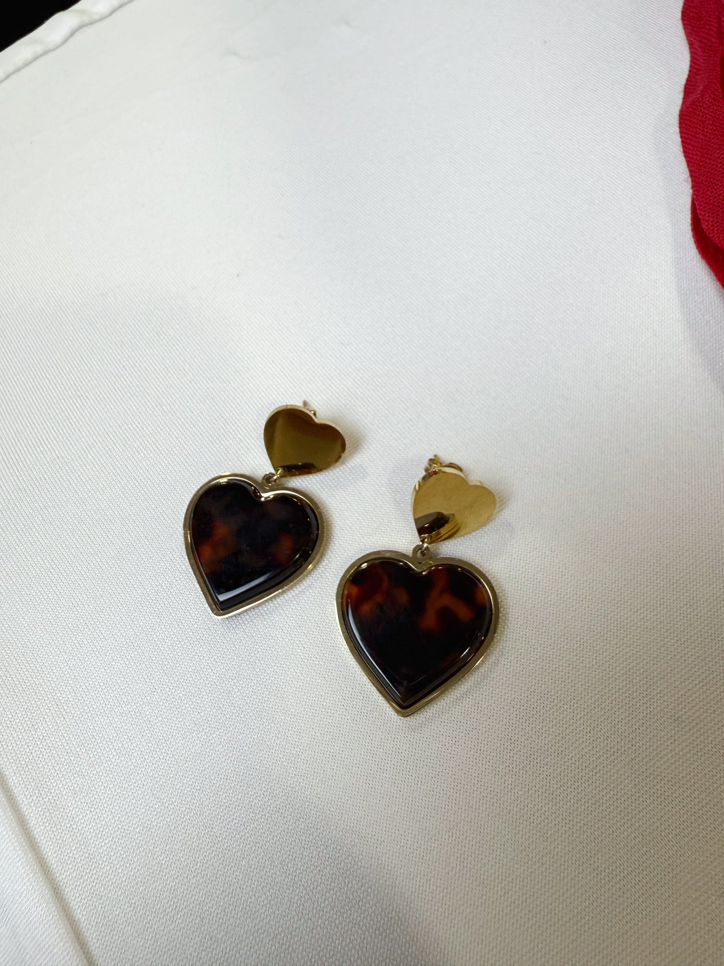 Herz Braun Ohrring
