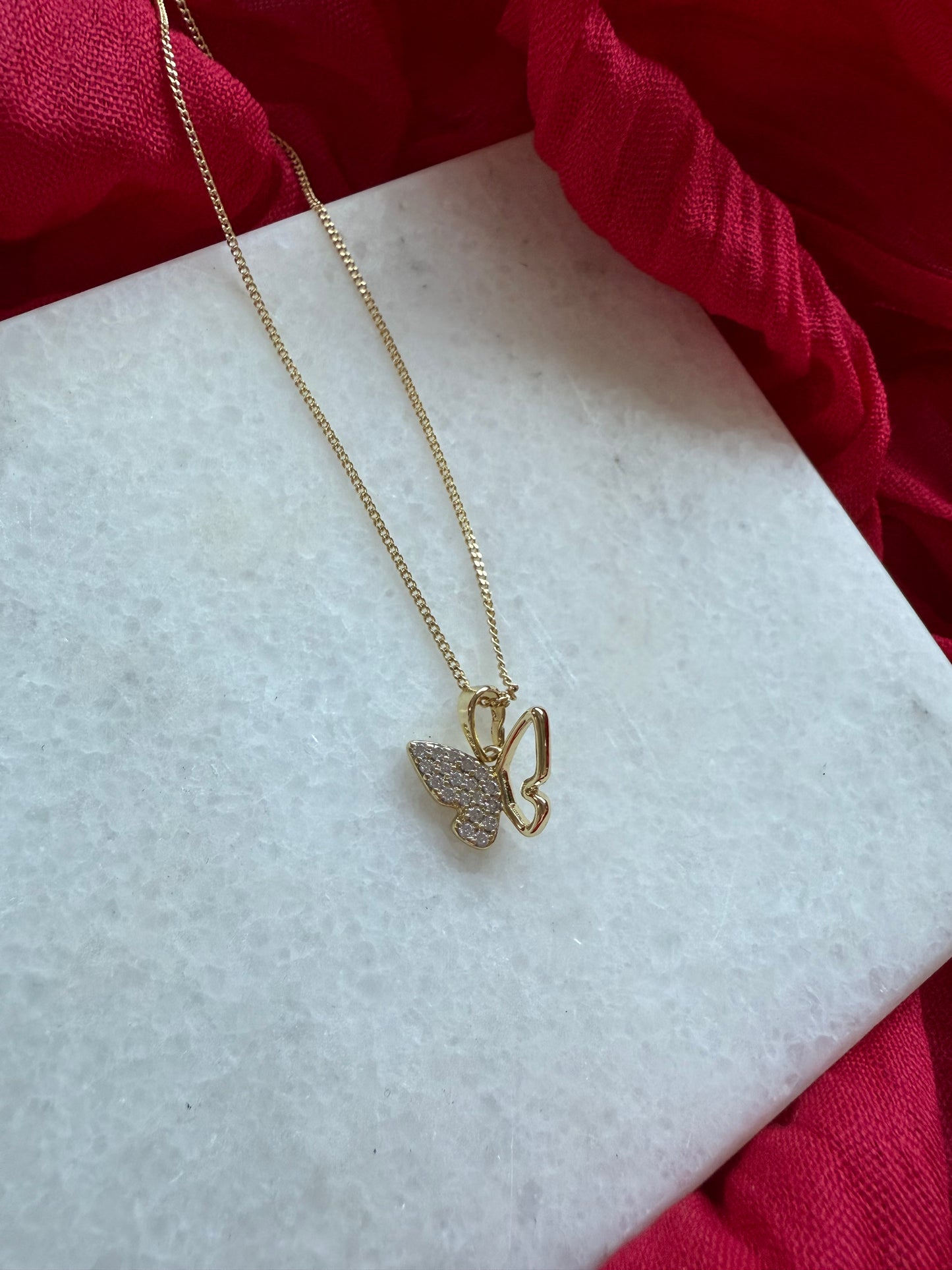 Lichtflügel Halskette Silber&Gold