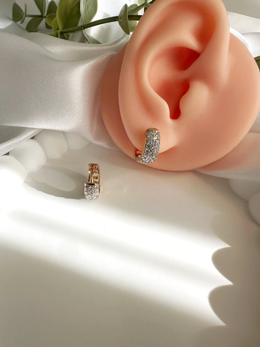 Rose Ohrring 14 K vergoldet