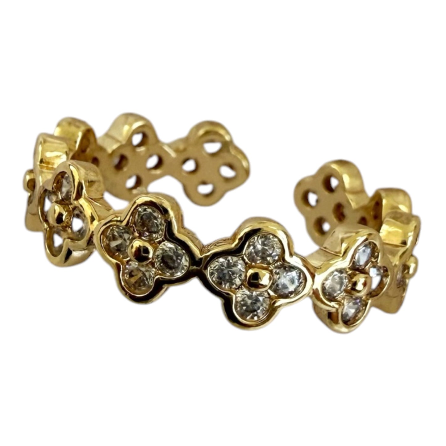 Clover Ring Silber&Gold