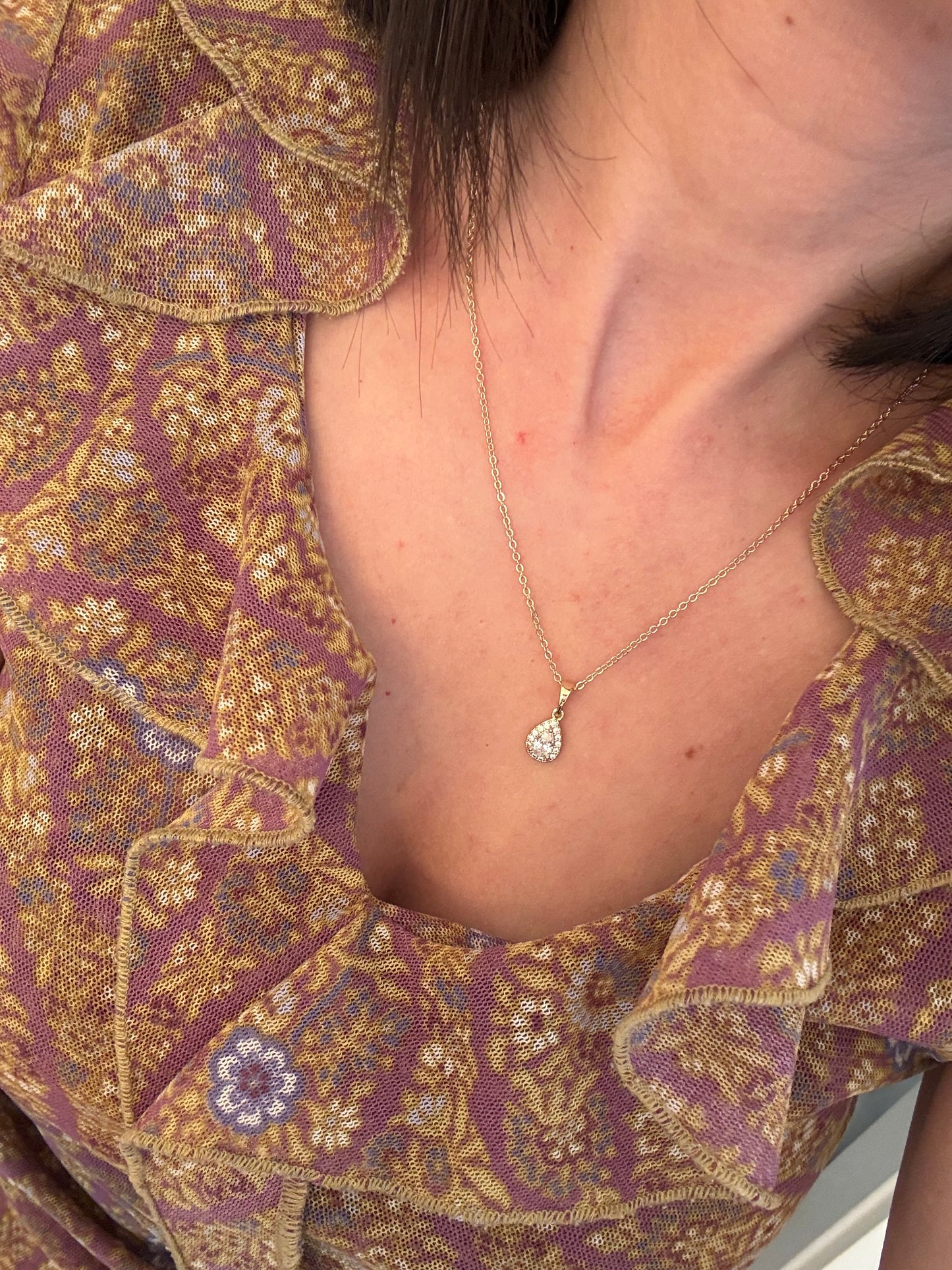 Damla Halskette Silber &Gold