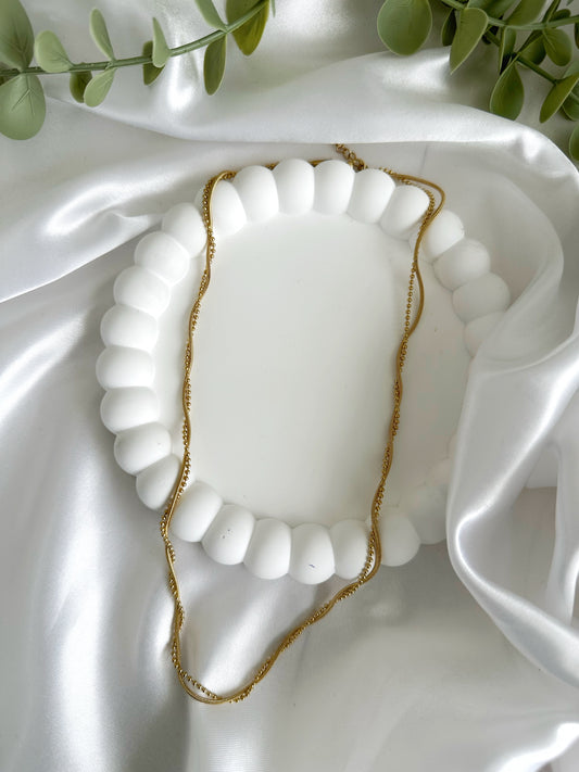 2er Lichtlinie Halskette 14 K