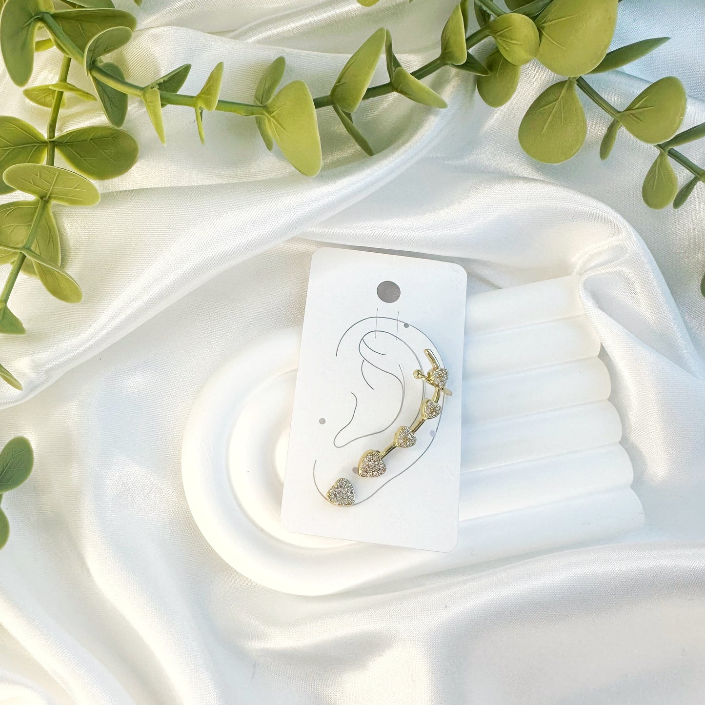 2er Herz Ohrring/Earcuff