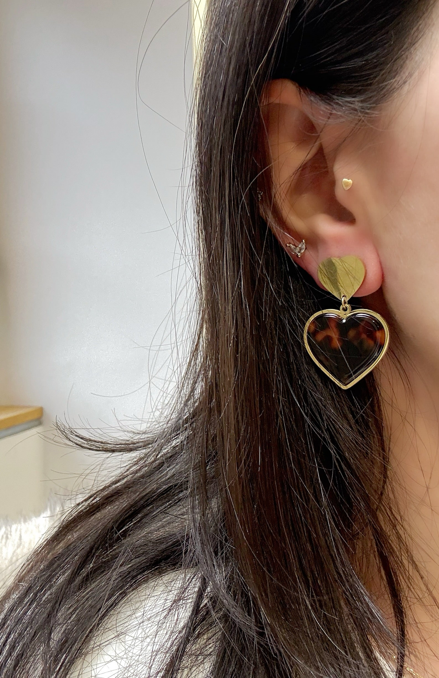 Herz Braun Ohrring