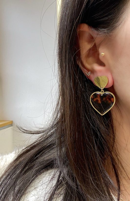 Herz Braun Ohrring