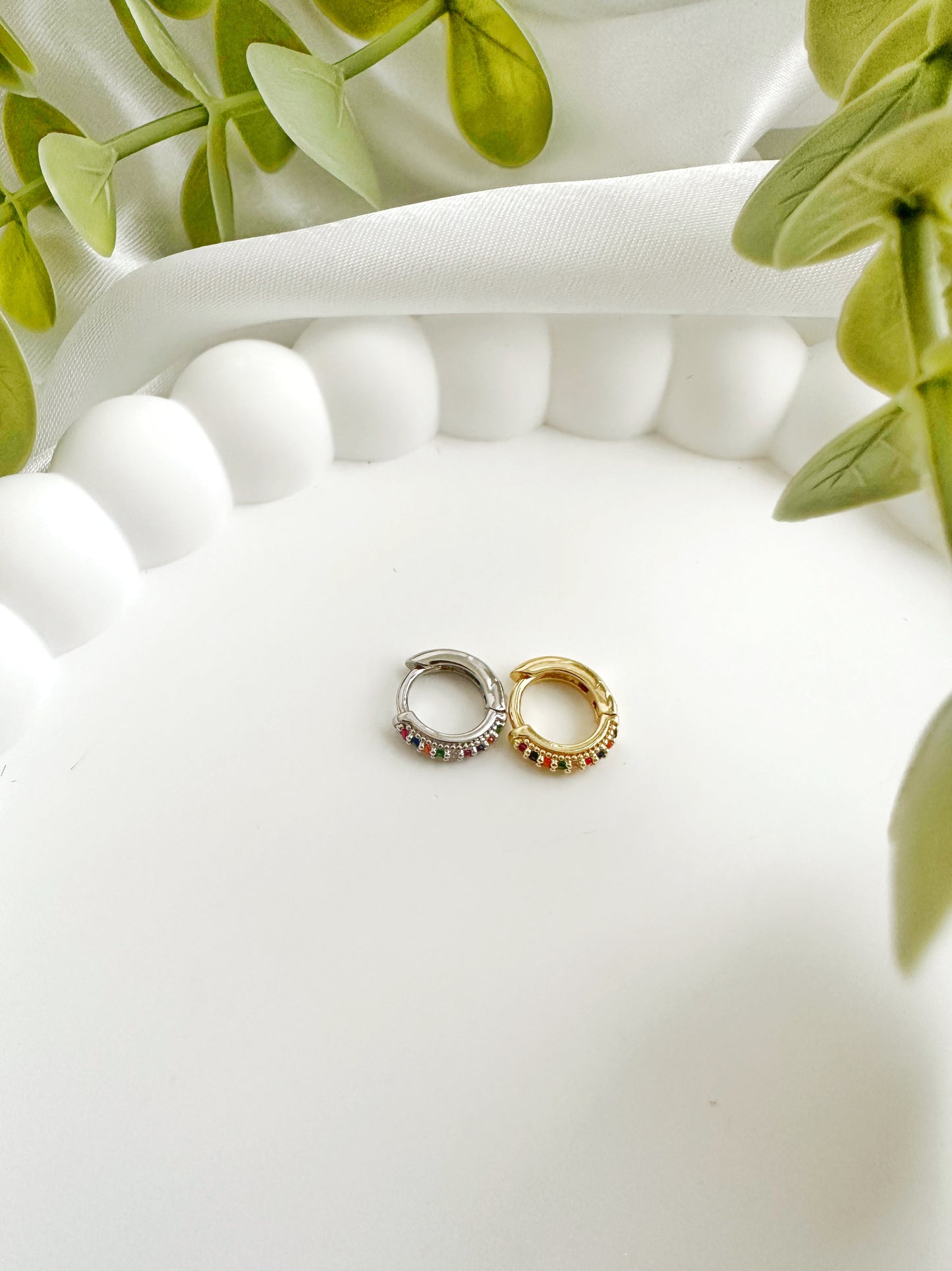 Regenbogen Piercing Gold&Silber