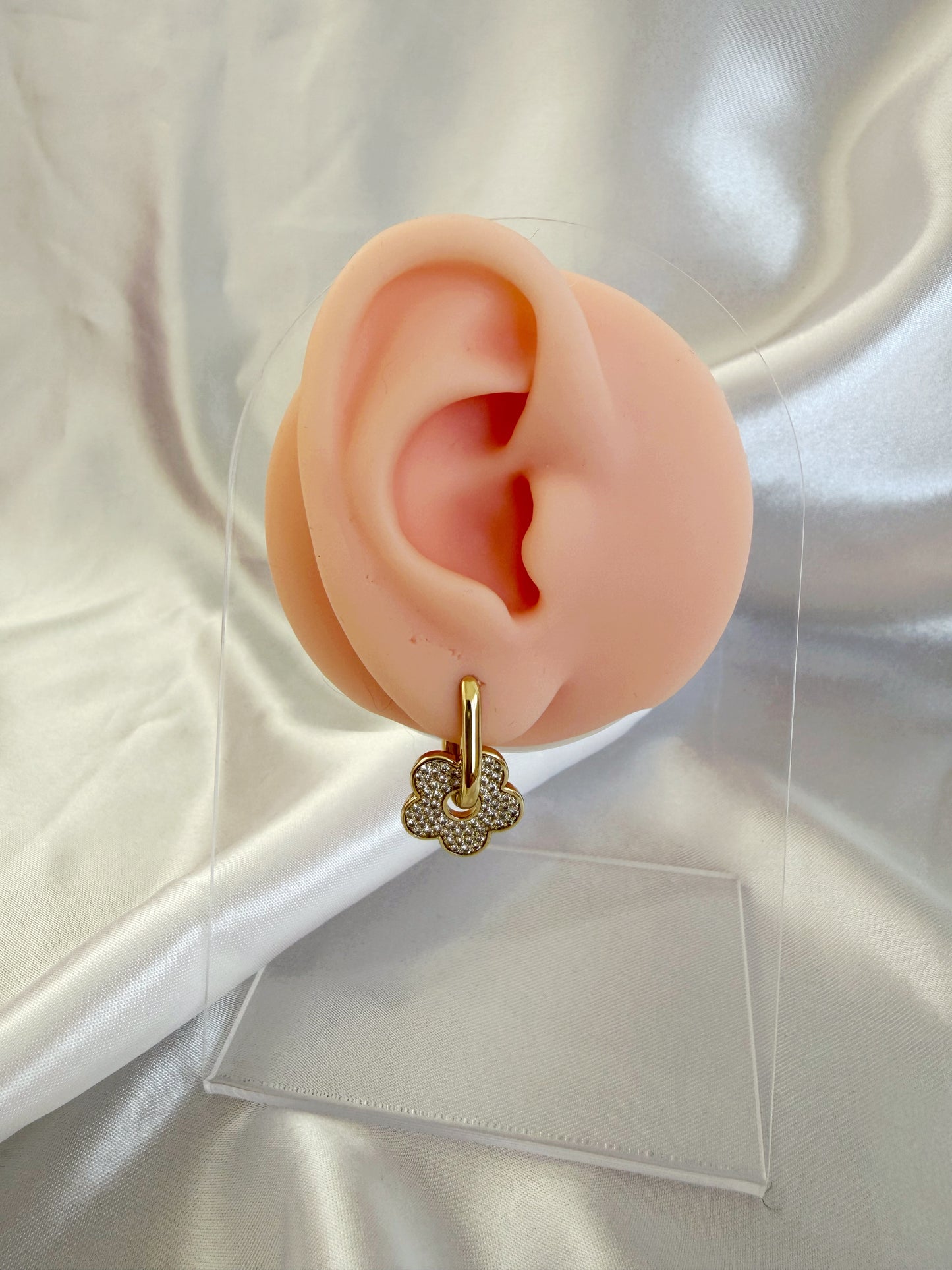 Blume Ohrring Gold&Silber