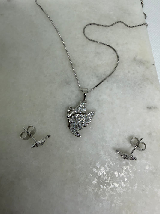 Friedenstaube Halskette & Ohrring