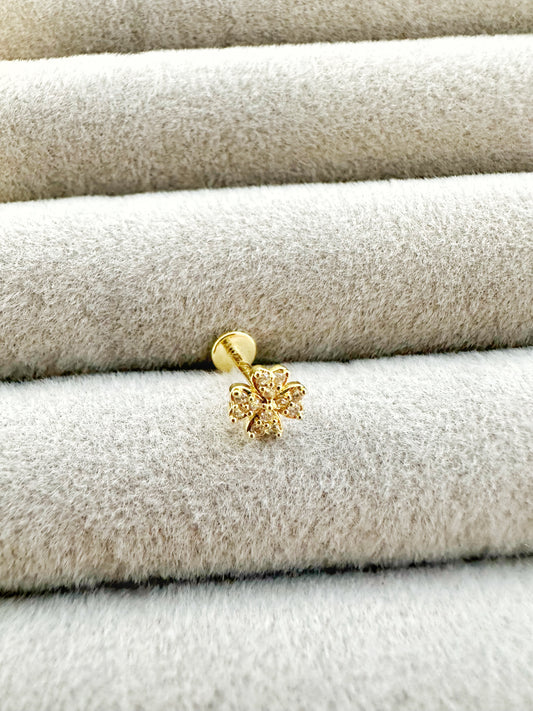Klee Blatt Piercing Gold
