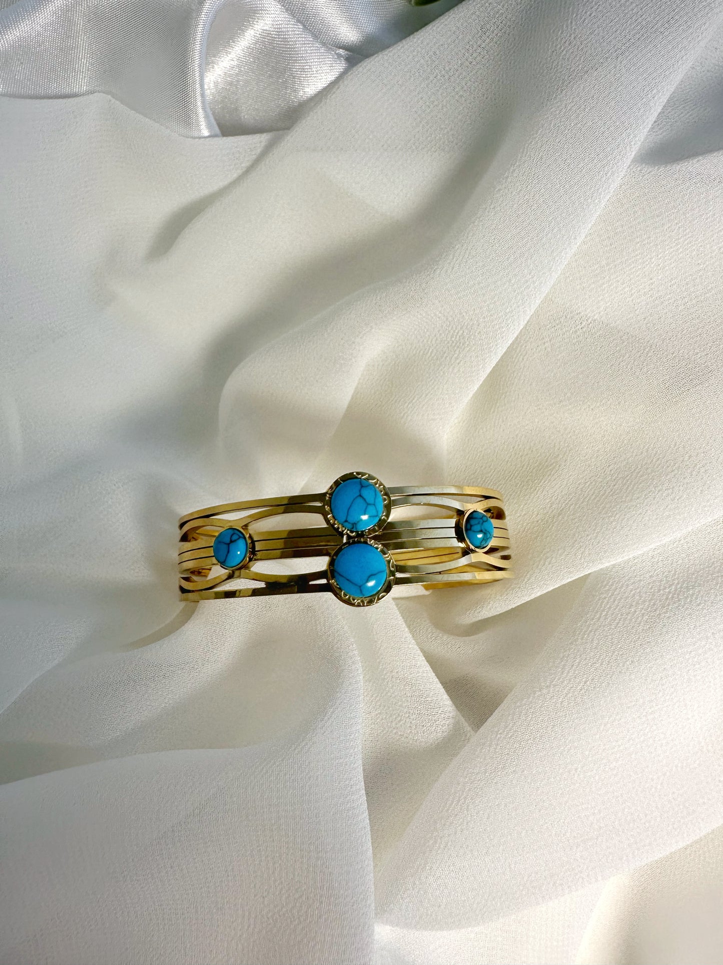 Blau Perlen Armreif