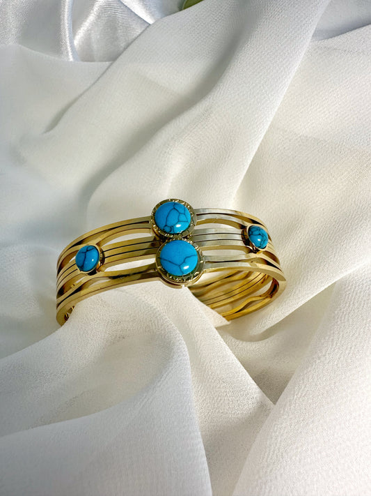 Blau Perlen Armreif
