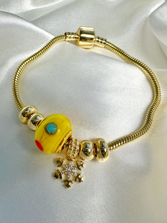Charm Armband Gelb
