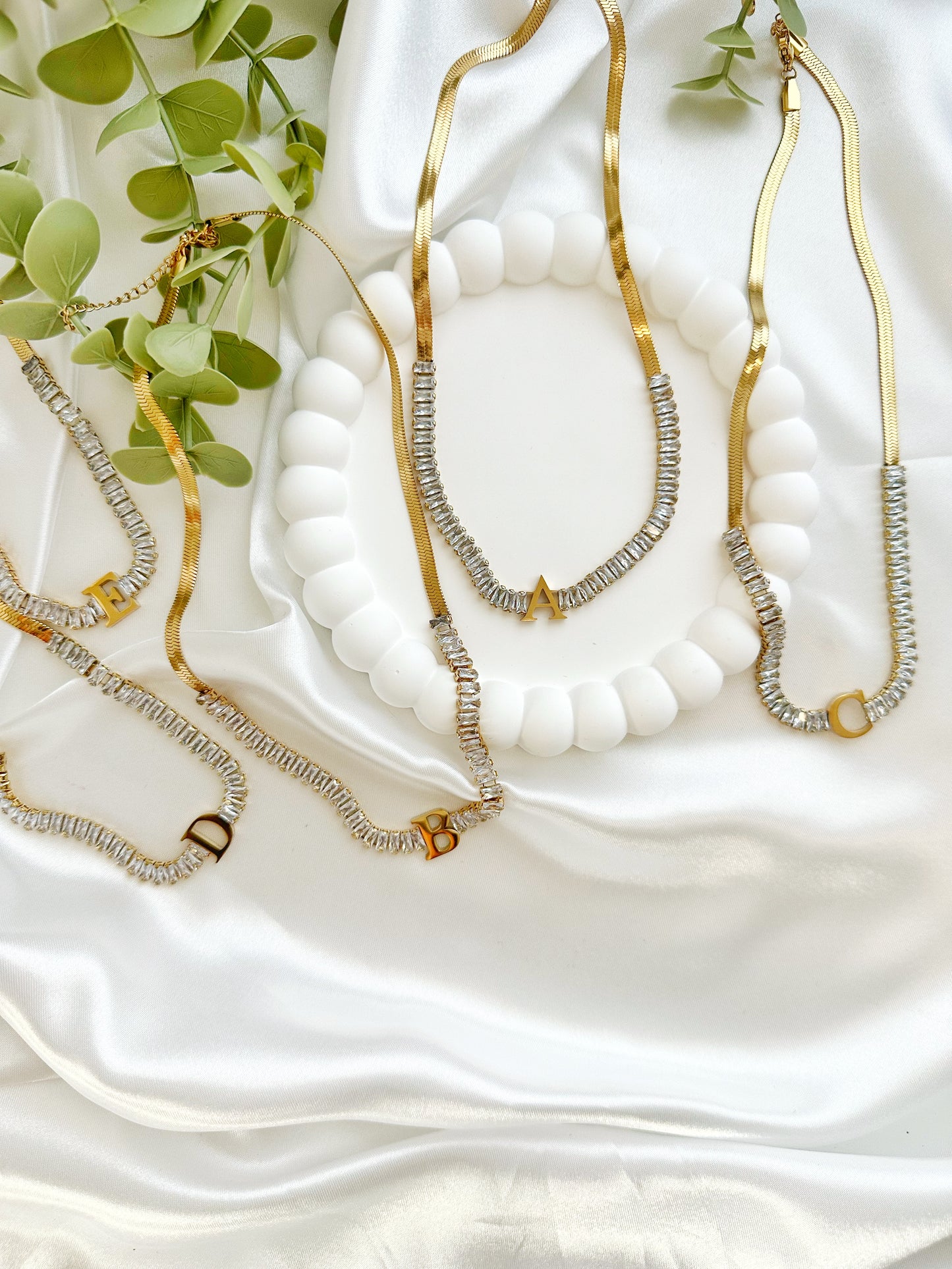 Baguette Buchstabe Halskette