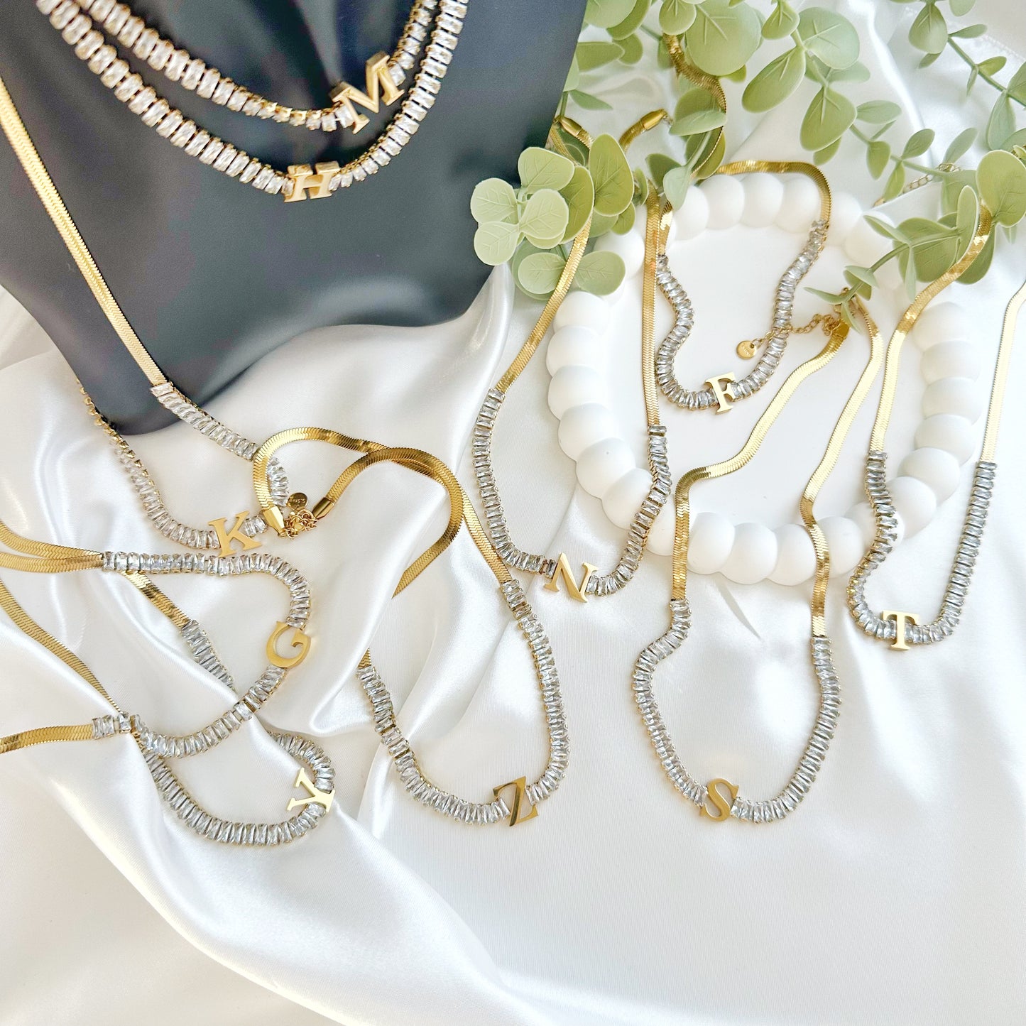 Baguette Buchstabe Halskette