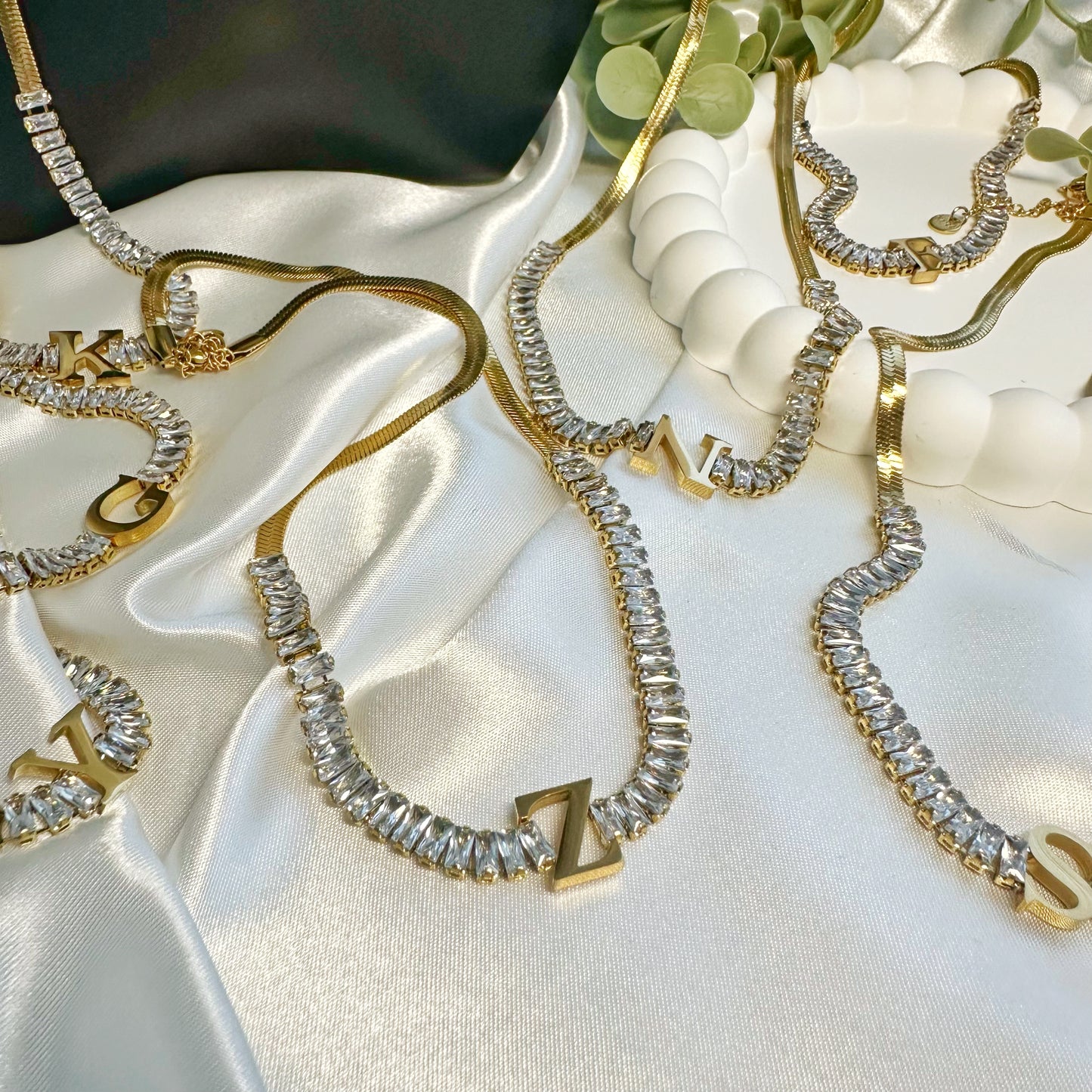 Baguette Buchstabe Halskette