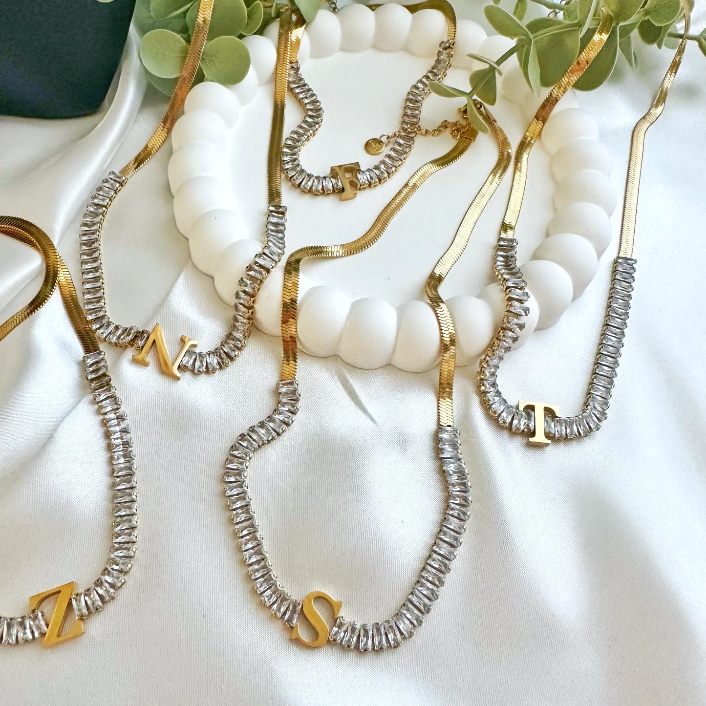 Baguette Buchstabe Halskette