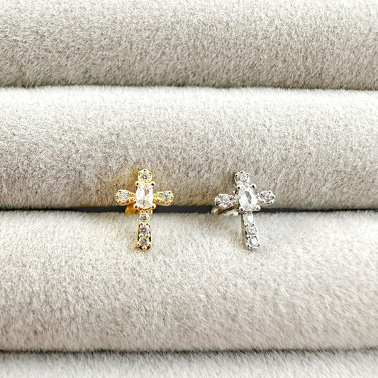 Kreuz Piercing Gold&Silber