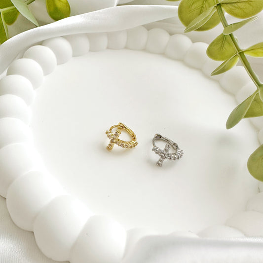 Kreuz Medaillon Piercing Gold&Silber